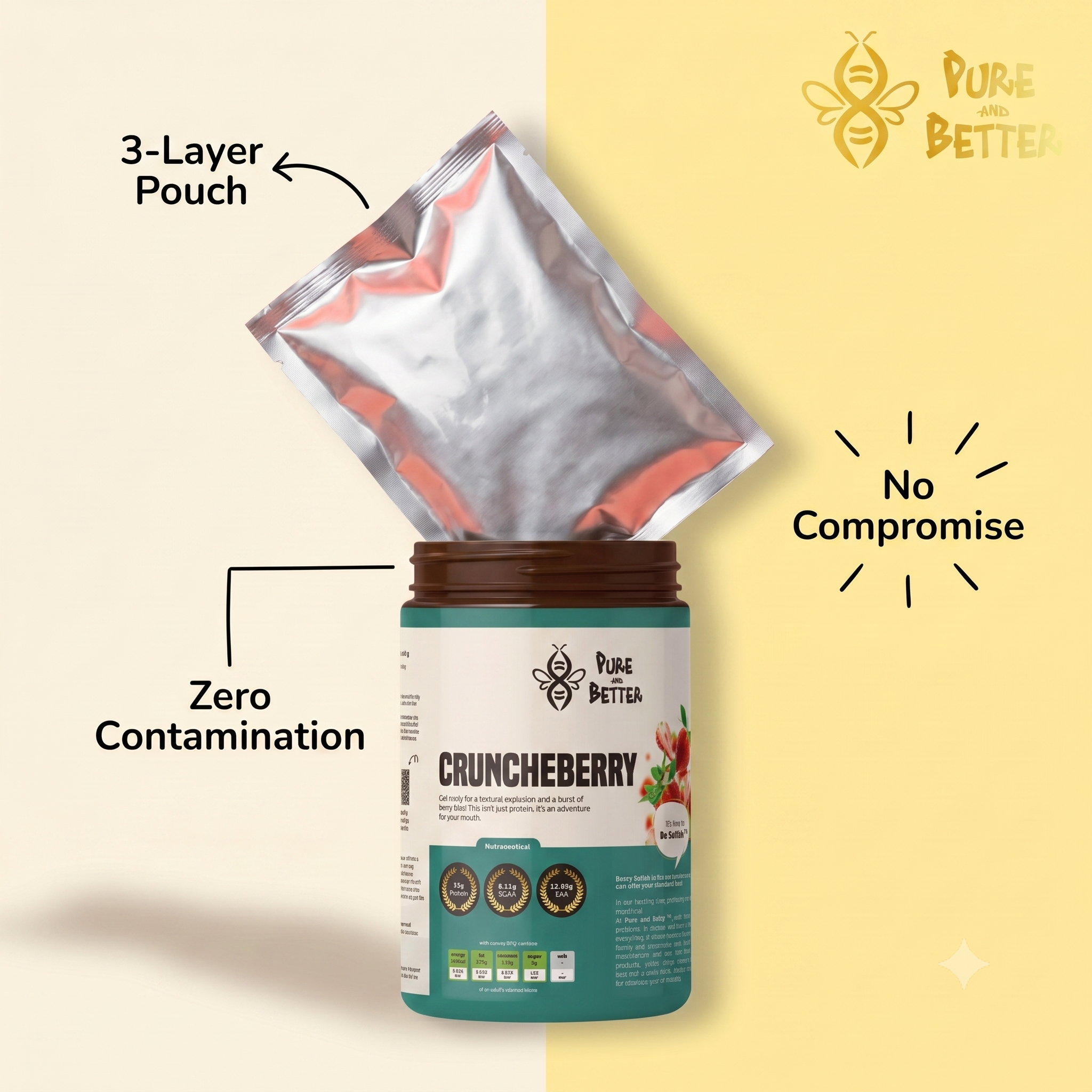 Crunchberry Protein Jar – 26g Whey Protein | 500g Total