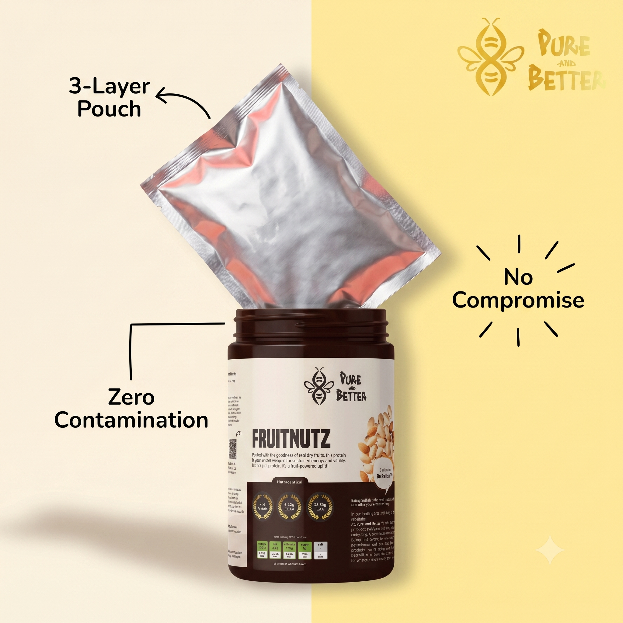 Fruitnutz Protein Jar – 26g Whey Protein | 500g Total