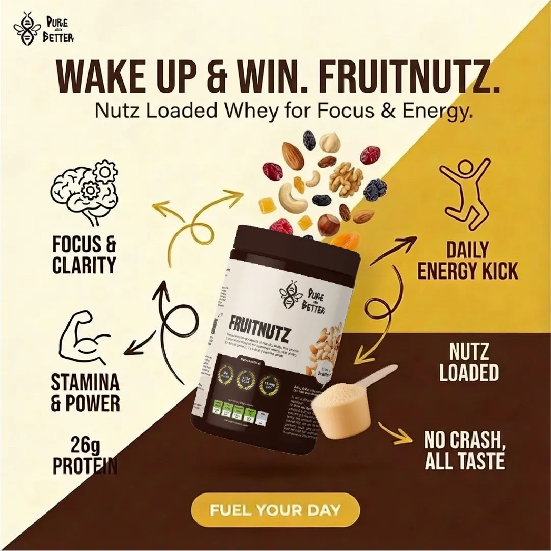 Fruitnutz Protein Jar – 26g Whey Protein | 500g Total